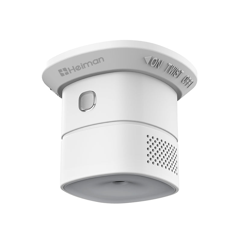 Heiman HS1SA-E Zigbee Smoke Detector — white compact disc-shaped device