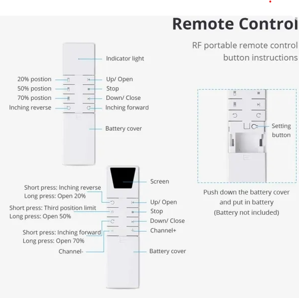 Roller blind motor installed in blind tube with USB-C charging shown