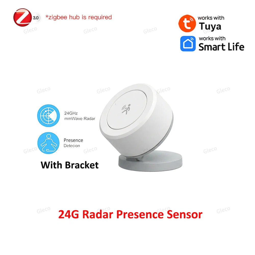 Mini Zigbee mmWave Human Presence Sensor - Tuya Presence Sensor with Bracket