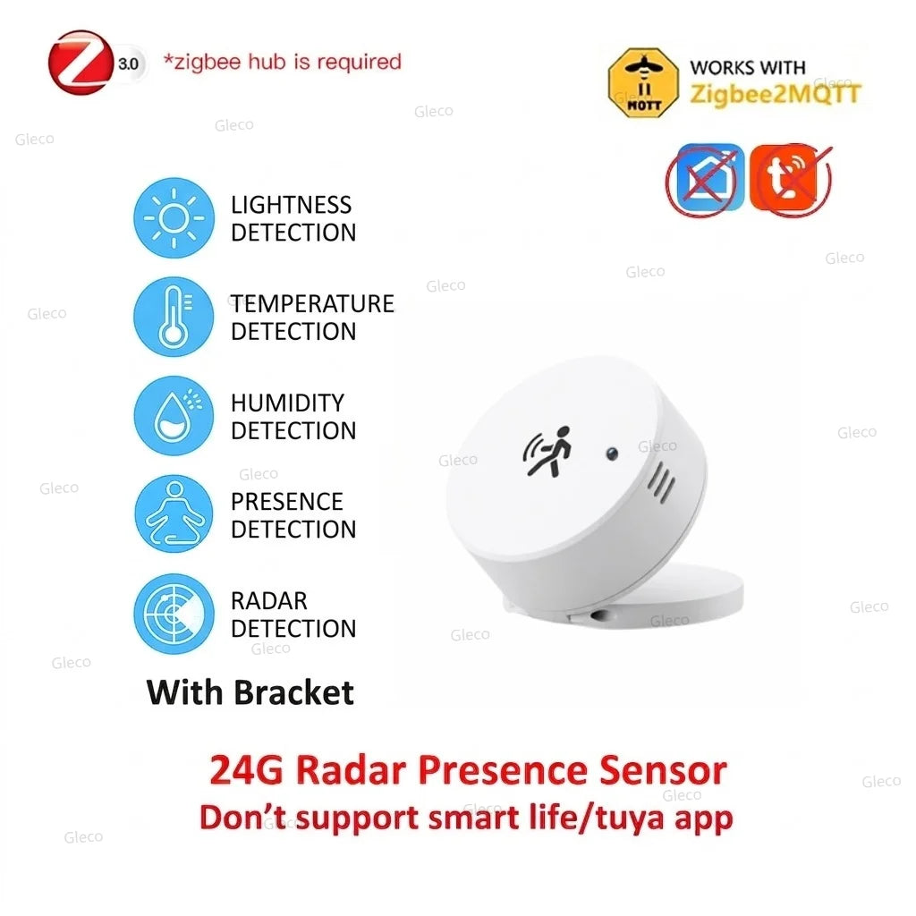 Mini Zigbee mmWave Human Presence Sensor - Z2M Presence + Light/Temp/Humidity